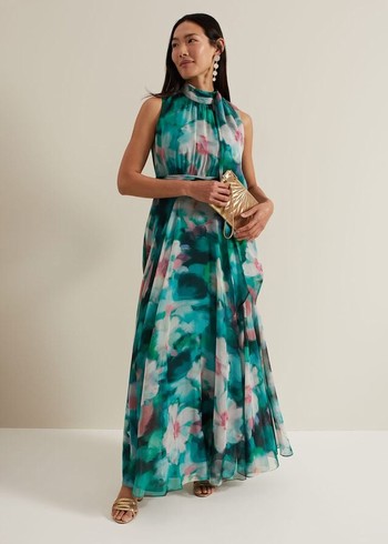 Phase Eight Lucinda Chiffon Print Dress Multicolor USA | 6982510-GN